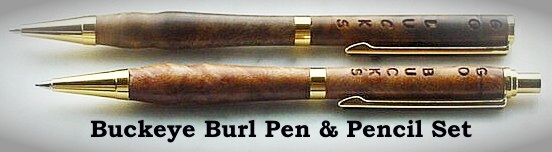 Buckeye Burl Slimline Pen & Pencil Set