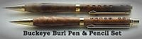 Buckeye Burl Slimline Pen & Pencil Set