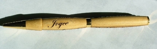 Edwardian script is perfect on a pen for your wife
